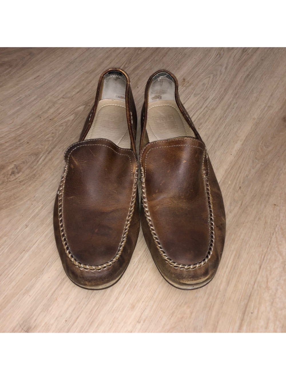 FRYE & CO VENETIAN LEWIS BROWN LEATHER LOAFERS DRIVING SHOES MOCCASINS MENS 11